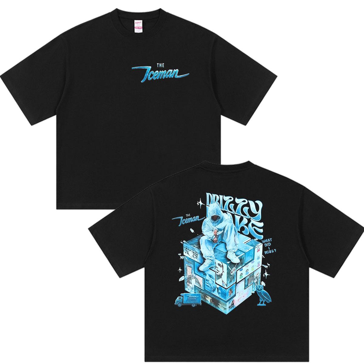 Drake Iceman What Did I Miss Album Merch Shirts Men s Vintage Cotton Y2K Short Sleeve T-Shirt Rap Man Clothing S