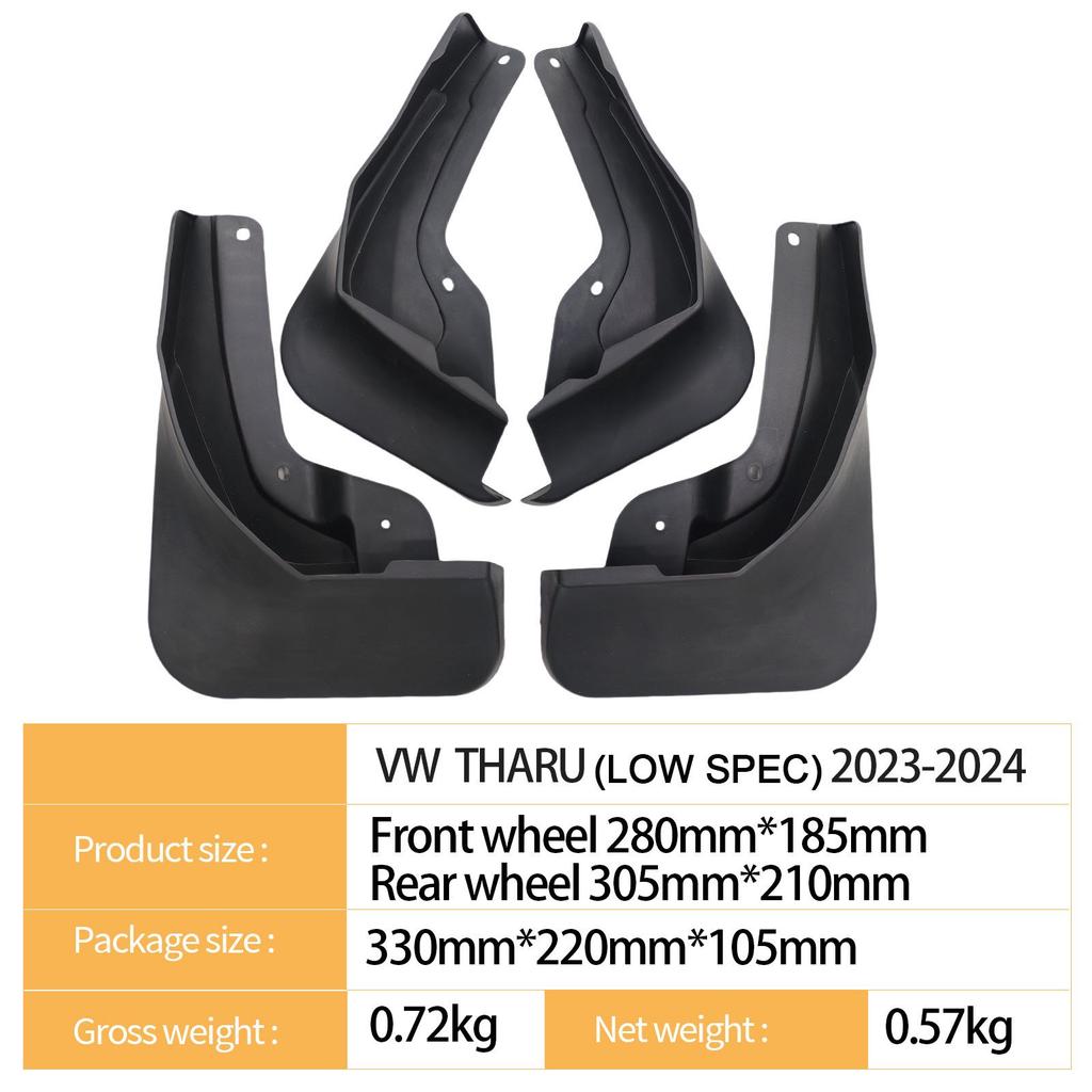 Volkswagen Tharu 2023-2024 Low Spec Mudguards for Foreign Trade