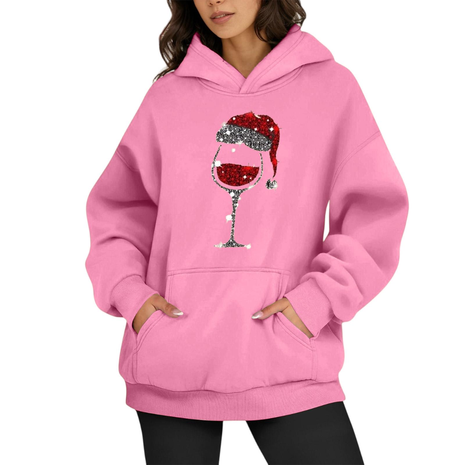 

Жіночі світшоти великого розміру Флісові толстовки Сорочки з довгими рукавами Пуловери Осінній одяг з кишенями M рожевий