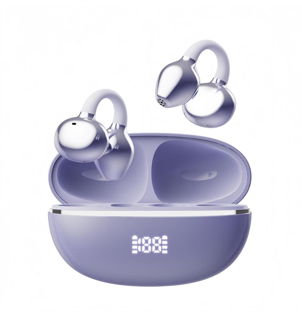 Clip Auricolare Bluetooth a Conduzione Ossea con Fibbia di Diamante: Riduzione del Rumore, Bassa Latenza, Qualità del Suono Lossless