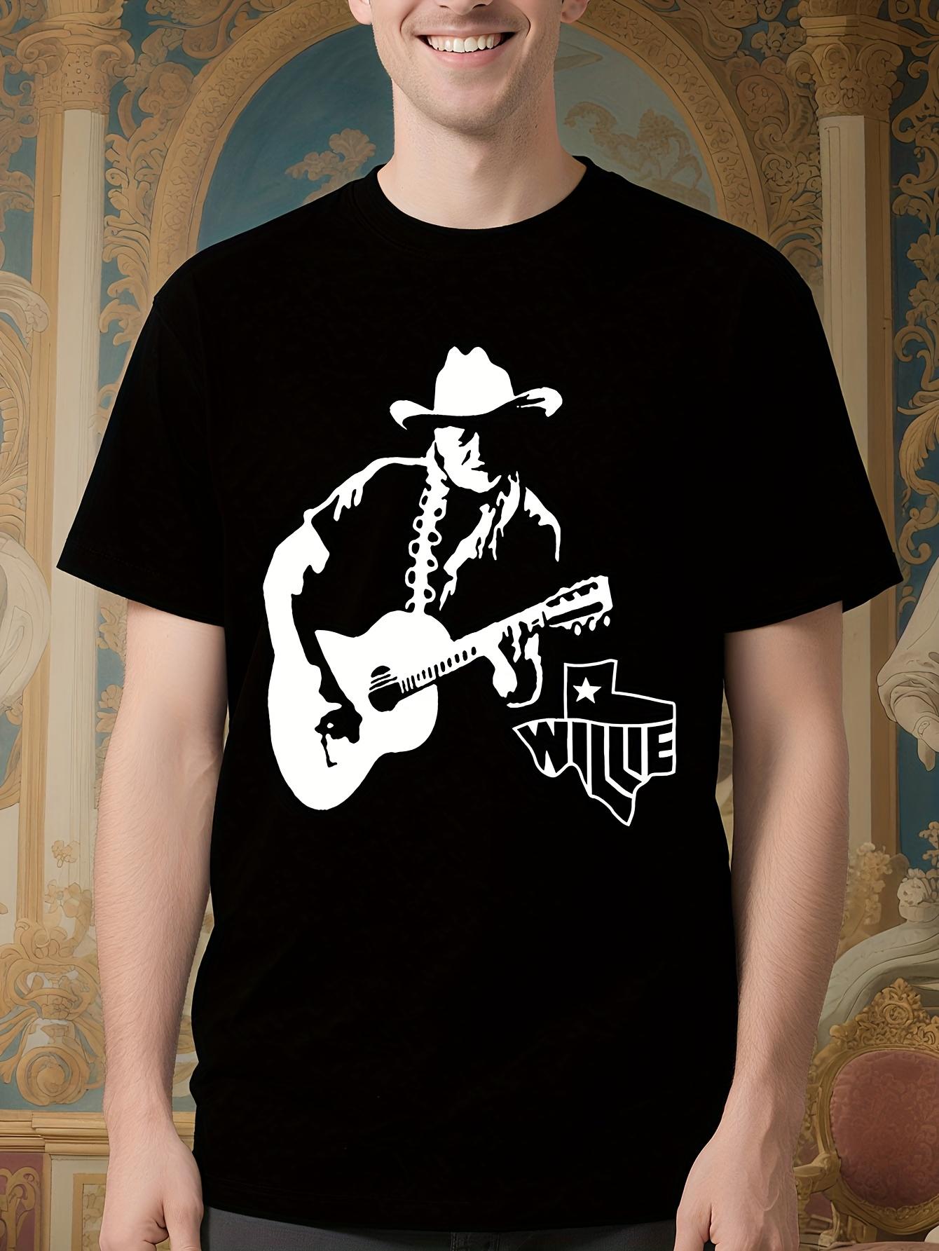 Willie Nelson Country Music Graphic Tshirt - Black with W... XXXL