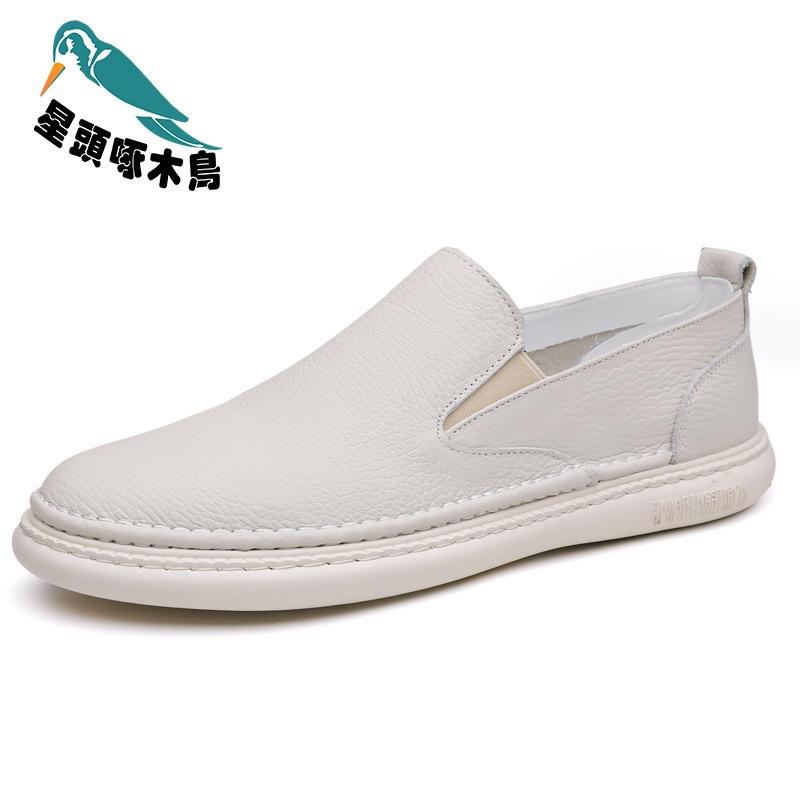 

[First layer cowhide] Hollow and breathable new casual leather Doudou soft-soled sandals leather shoes 38