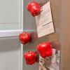 New Simulation Apple Refrigerator Sticker 3D Resin Message Stickers Apple Magnetic Sticker New Year Decorations
