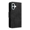 For iPhone 17 Case Zipper Wallet Rivet Decor Leather Phone Cover with Wrist Strap
