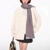 Retro bow sweater jacket women's autumn and winter loose lazy style new knitted cardigan top women