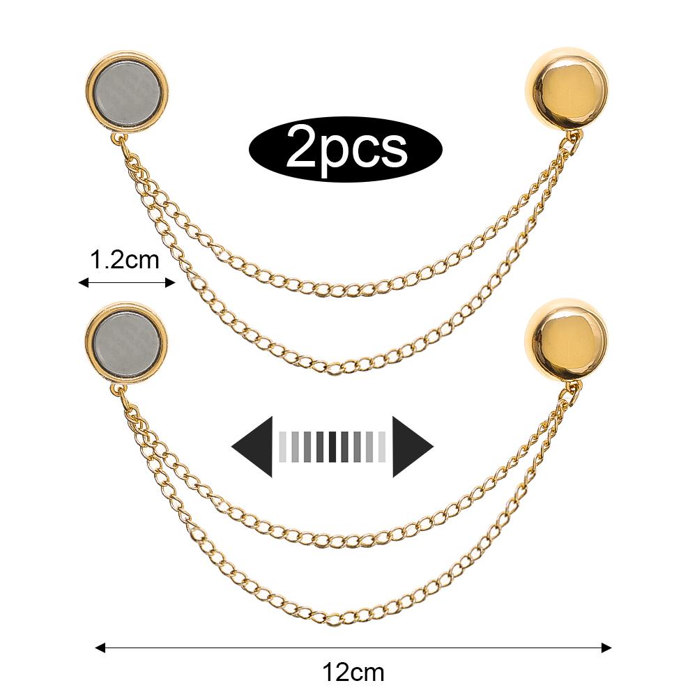 

3pairs Sliver Magnetic Adjustable Trouser Legs Clips For Pants Pin Retractable Fixed Leg Pants Loose Button For Jeans Cardigan