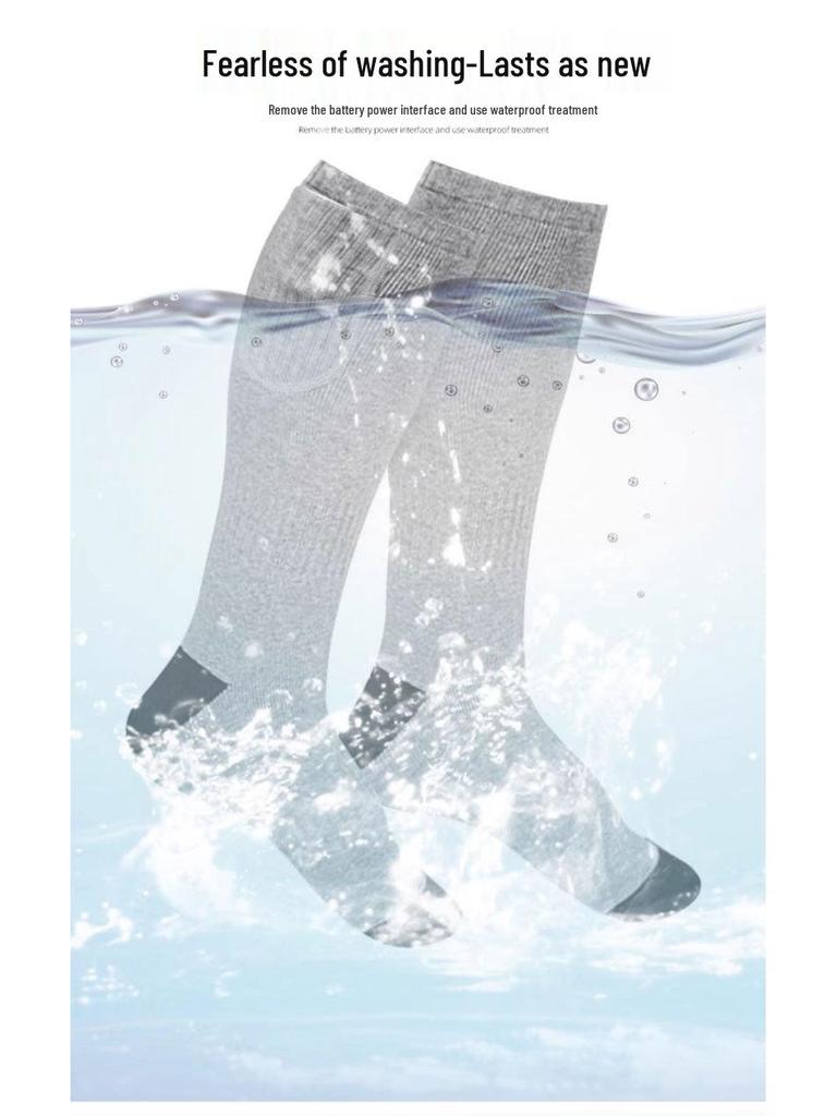 Heated Winter Socks - Rechargeable Electric Warmers for Cycling, Skiing & Fishing
