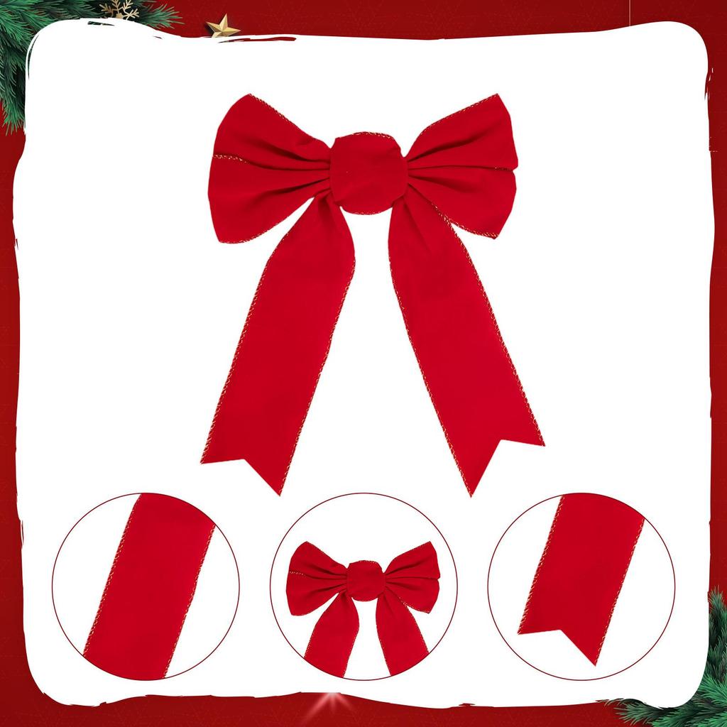 Christmas Tree Topper Bowknot Red Bow Decor Christmas Decorations Large Christmas Bow for Baby Shower Birthday Festival Window