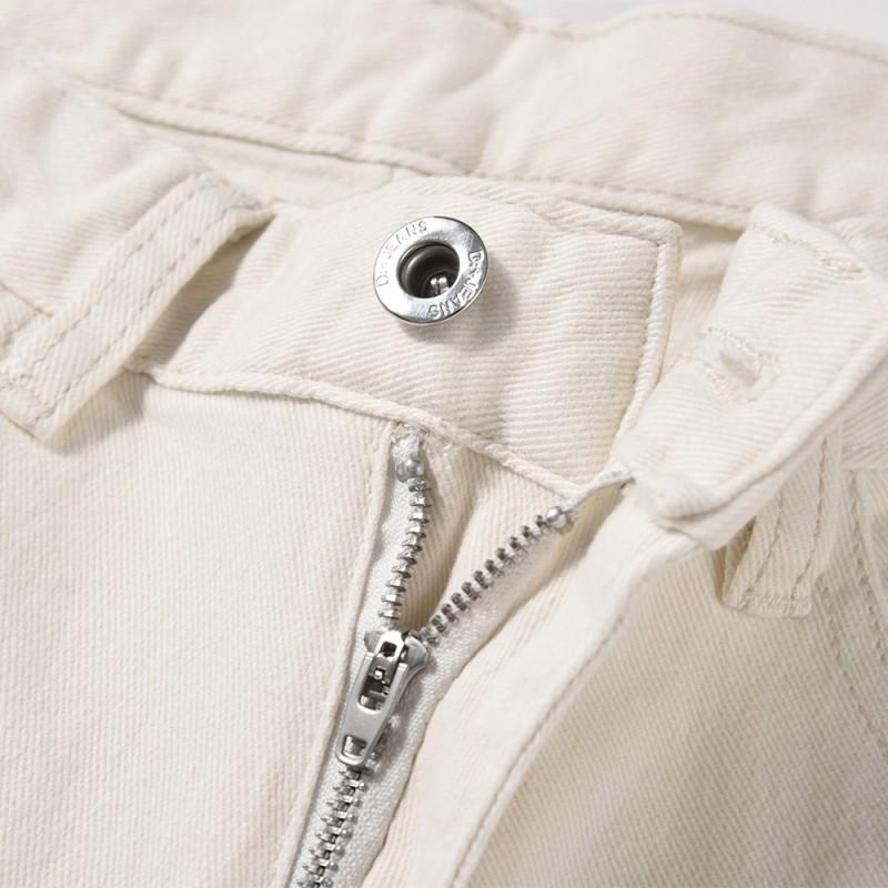 Mens Solid Color Flared Jeans Casual Streetwear Loose Denim Pants Trendy Hip Hop Style