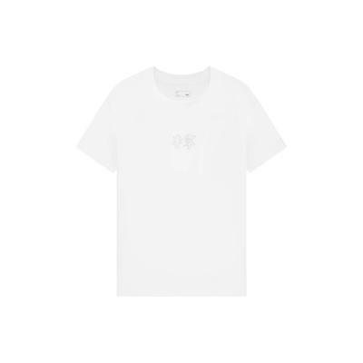 Li Ning Sports Trend Series Logo Pendant Round Neck Short Sleeve T-Shirt Women T-Shirt White AHSS710-6