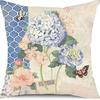 Plant and Flower Hydrangea Printed Linen Pillowcase Home Sofa Living Room Bedroom Pillowcase