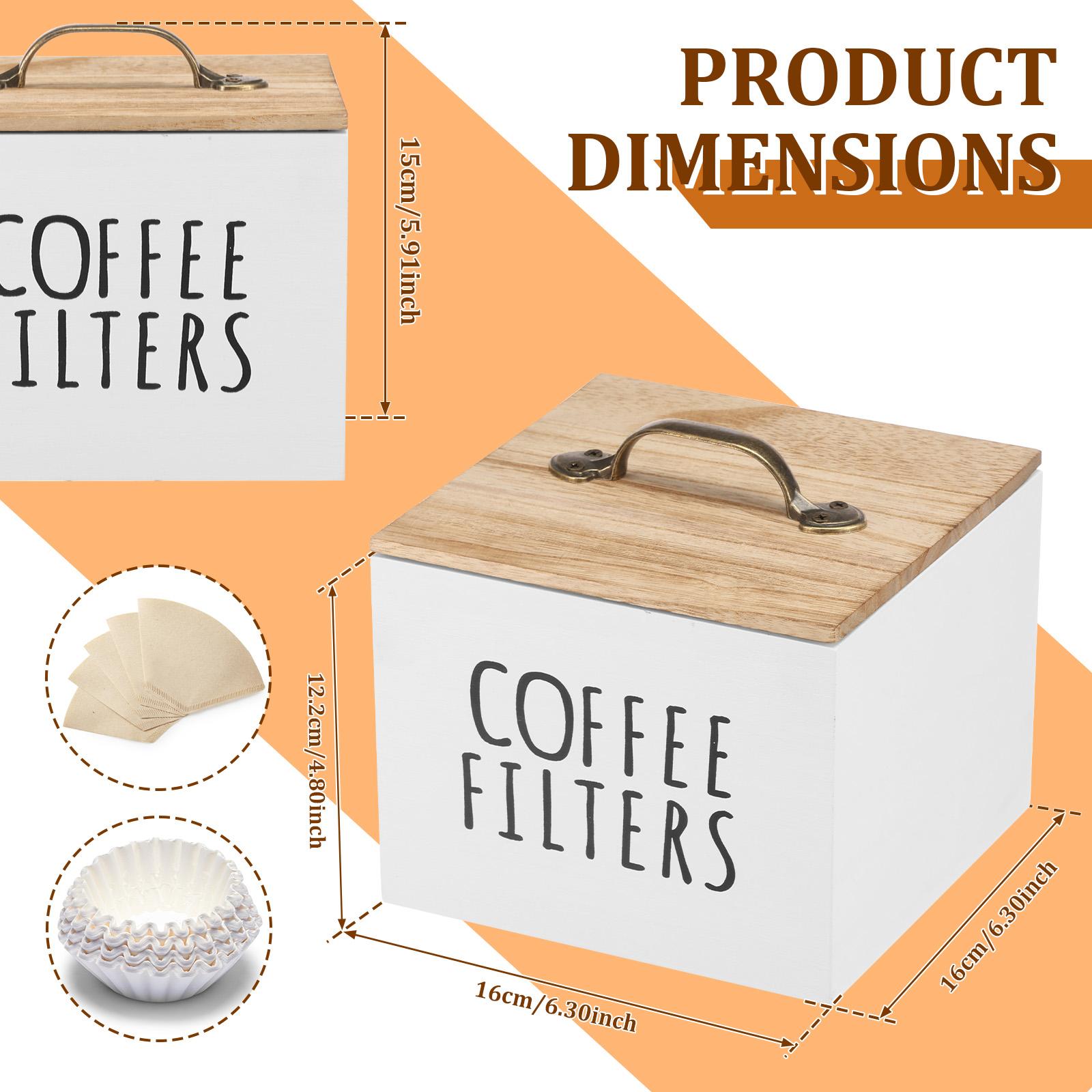 

Coffee Filter Holder Wooden Coffee Filter Storage Container with Lid Large Capacity Coffee Pod Organizer Kitchen Accessories