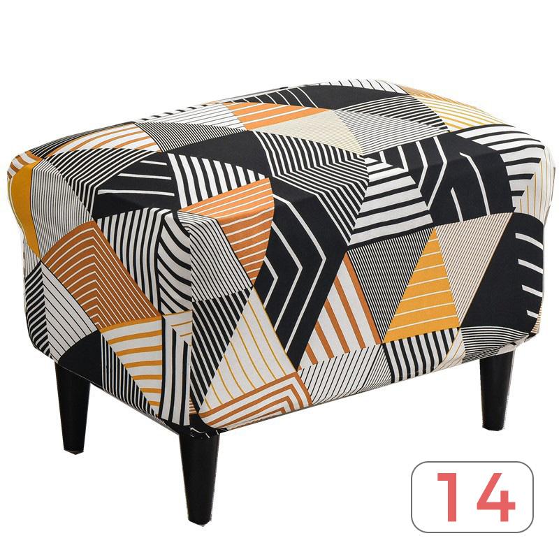 Nordic Style Ottoman Covers Spandex Rectangle Stool Cover All-inclusive Footstool Covers Furniture Protector Sofa Footrest Cover