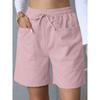 Summer New Style, Loose Fit, Linen, Casual Shorts, Solid Color, Plus Size, High Waist, Wide Leg Pants for Women