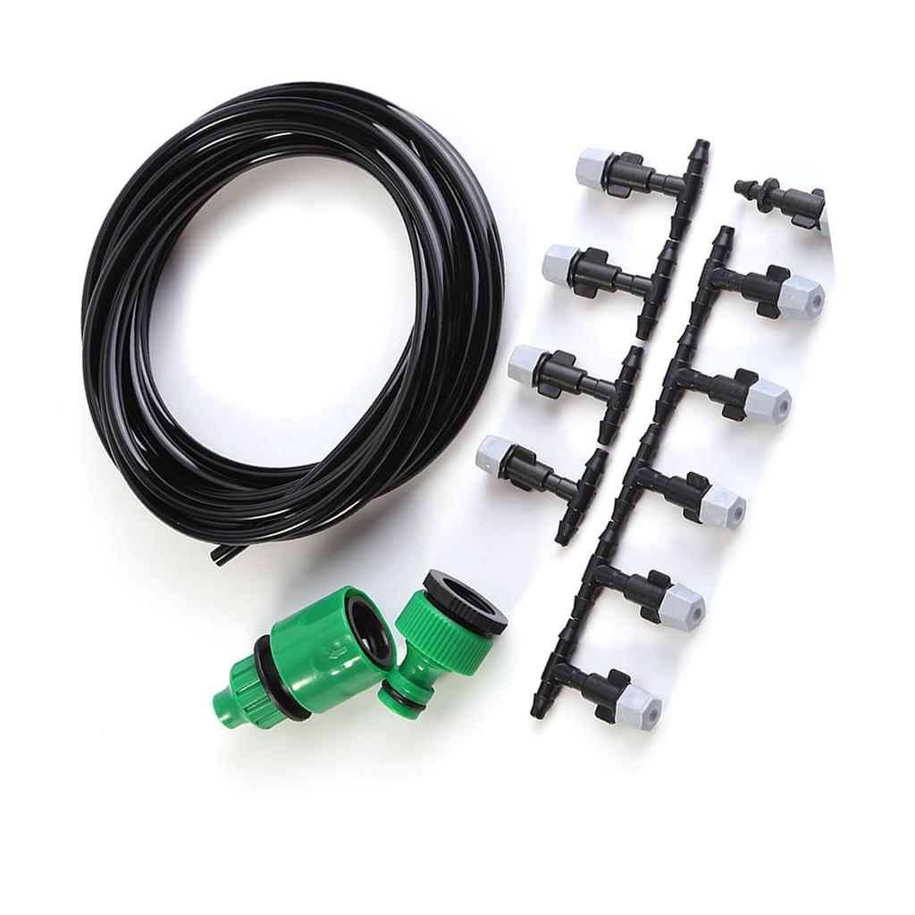 Water Misting Cooling System Hose Sprinkler Nozzle Garden Patio Micro Irrigation Set 5M