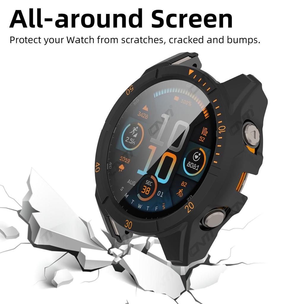 Glass+Case For Garmin Fenix 8 43/47/51MM AMOLED SOLAR Glass Screen Protector & Hard PC Protective Bumper for Fenix 8 Accessories