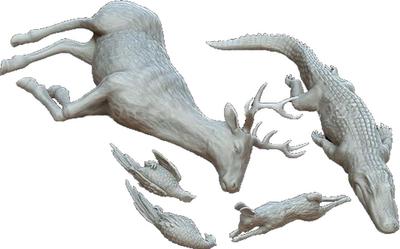 Mantis Miniature S Scale Animal Series Animal Set 64 Prey Resin Kit Man35211 1/35 Crocodile/Deer/Rabbit/Bird (Animals)