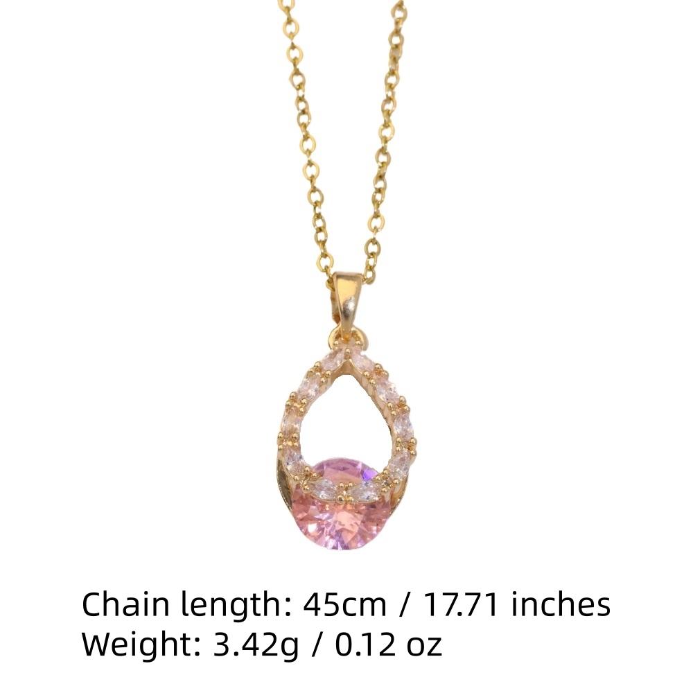 Fashion Drop Shape Pendant Necklaces for Women Zirconia Necklace Wedding Party Jewelry Accessories