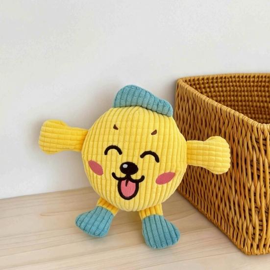 Stuffed Animals for Pet Entertainment Squeaky Plush Dog Chew Toy, Cartoon Cat/Dog Shape, Interactive Teeth Playful Doll Pets Grinding And