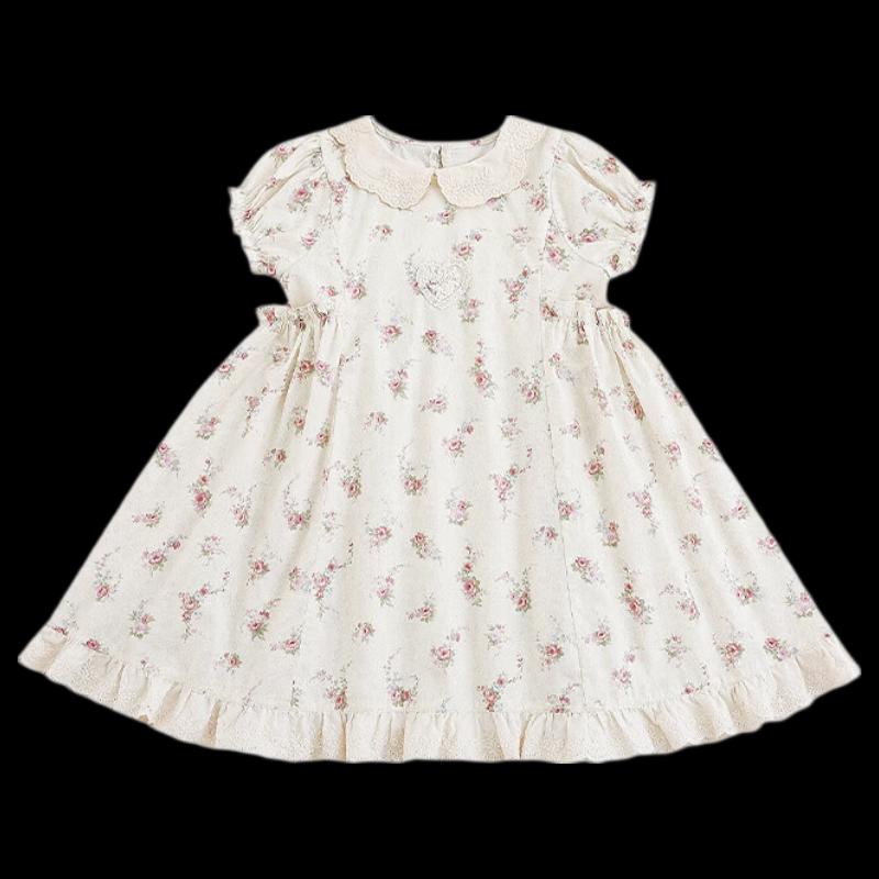 Girls' Romantic Floral Summer Dress