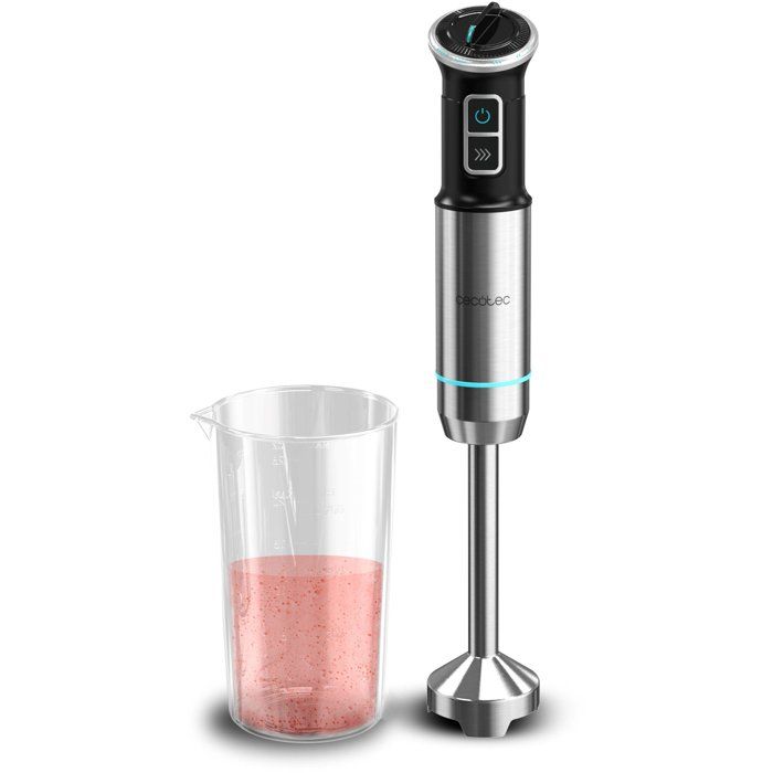 Octopia Staafmixer - CECOTEC - Power Neutron - 1100 W - Mes met 4 bladen - Beker 800 ml - Zwart / Roestvrij Staal