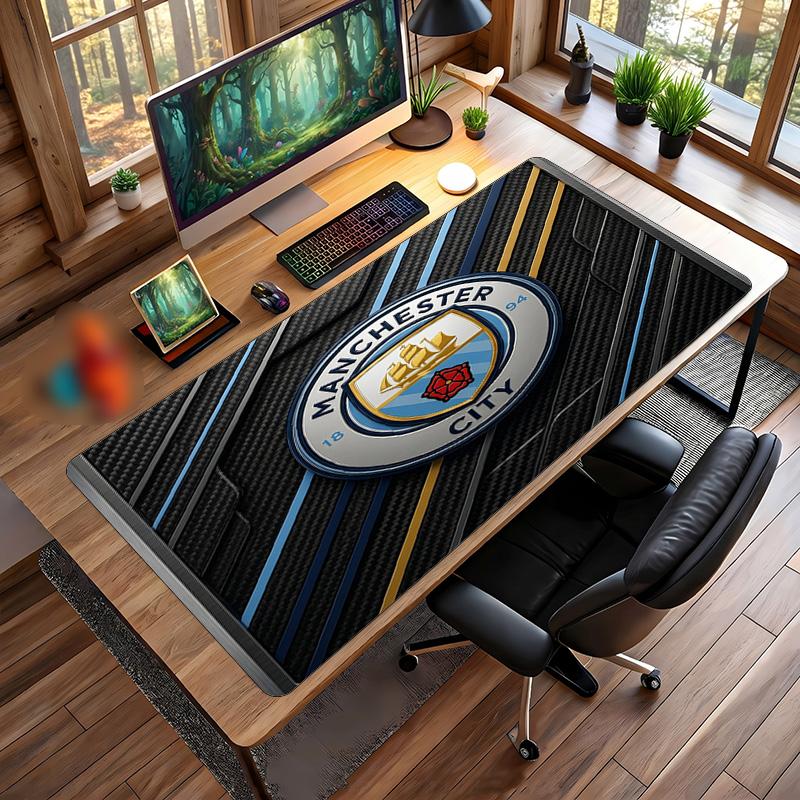 Tappetino per Mouse Grande Stampato Manchester City, Tappetino Morbido in Gomma Antiscivolo per Scrivania da Gioco per Ufficio Laptop Computer Decorazione