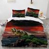 Dinosaur Duvet Cover Set King Queen Size For Kids Boys Girls Polyester Bedding Set Cartoon Wild Animals Pattern Comforter Cover