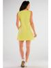 Cotton jersey A-line mini dress with short sleeves, yellow XL