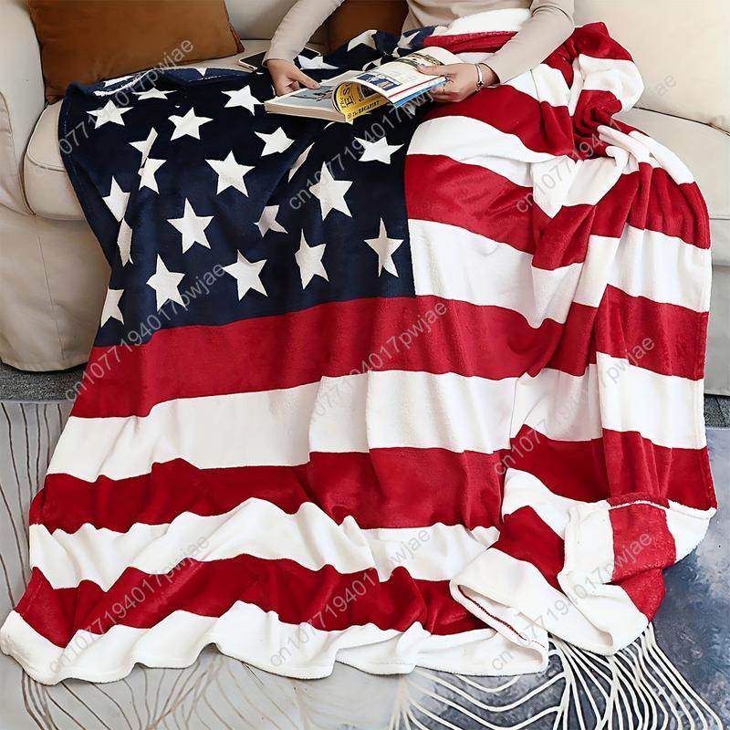 American Flag Print Flannel Blanket-Perfect for Bed Sofa Chair Camping Living Room Custom blankets