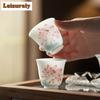 50ml Jade Mud Hand-painted Lotus Teacup Retro Tea Bowl Single Cups Tea-tasting Personal Cup Jianzhan Master Cups Chinese Tea Set