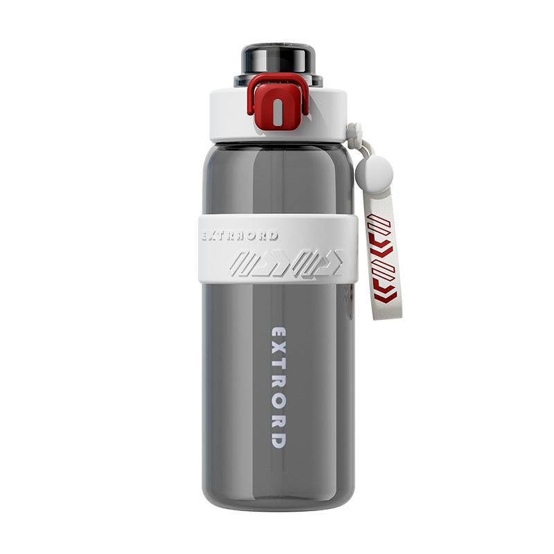 Large-capacity fitness sports water cup, high temperature resistant double drink plastic straw cup, outdoor accompanying plastic cup 800ml