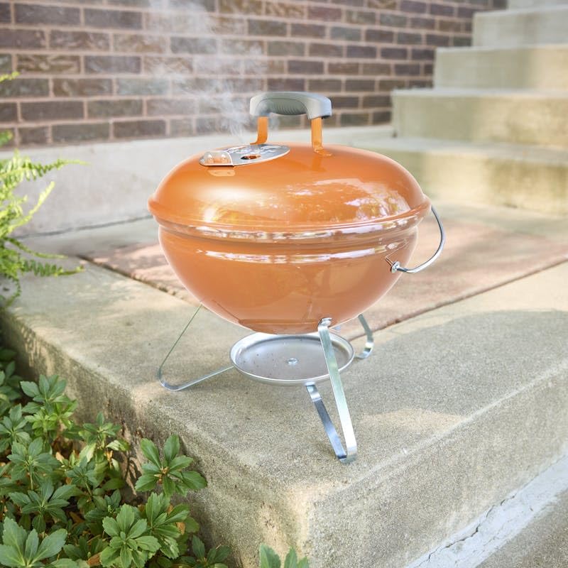 Weber Smokey Joe Burnt Orange BBQ 37cm Camping Fire Person 1501699 [Amazon Exclusive] Grill, Diameter, Pit, 4-6 Capacity, [10-Year Warranty]