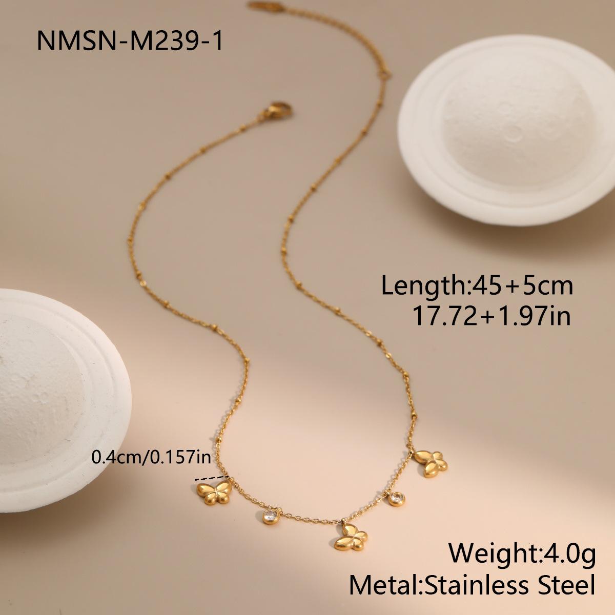 GEMCHIC Women s Stainless Steel Butterfly Zircon Layered Stackable Necklace and Bracelet Set Fashion Design Jewelry