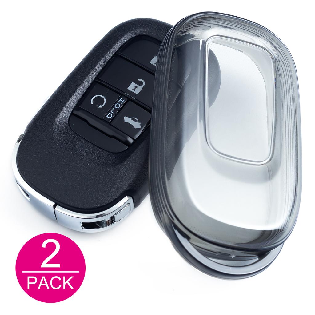 Slim Car Key Fob Case Cover Keychain For Honda Civic Accord CR-V HR-V ZR-V Pilot Vezel Odyssey CRV HRV ZRV Black Transparent