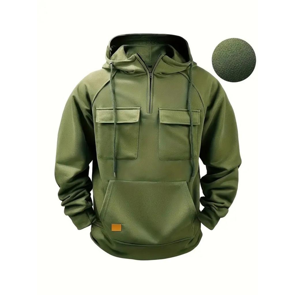 Herren Kapuzenpullover mit fester Farbe für Frühling und Herbst, Sport- und Arbeitskleidung für Jugendliche, Trendige Marken-Kapuzenjacke