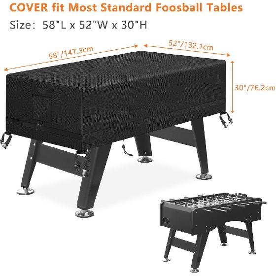 Kovshuiwe Foosball Table Cover Outdoor Waterproof Soccer Table Cover Heavy Duty Rectangular Patio Football Game Table Cover 58"x52"x30"(LxWxH)