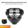 1 Piece Adjustable Motorcycle Goggles Dustproof Moto Glasses Breathable Full Face Protective Motorbike Dirt Bike Off-Road Mask
