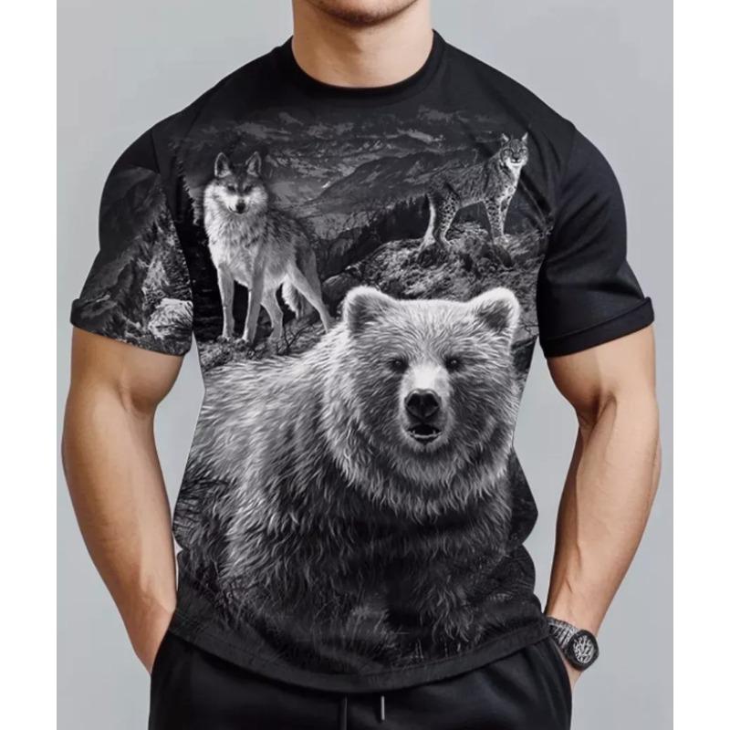 Short Sleeved 3D Trend Digital Printed Fashion T-shirt Plus Men's Short Sleeved T-shirt