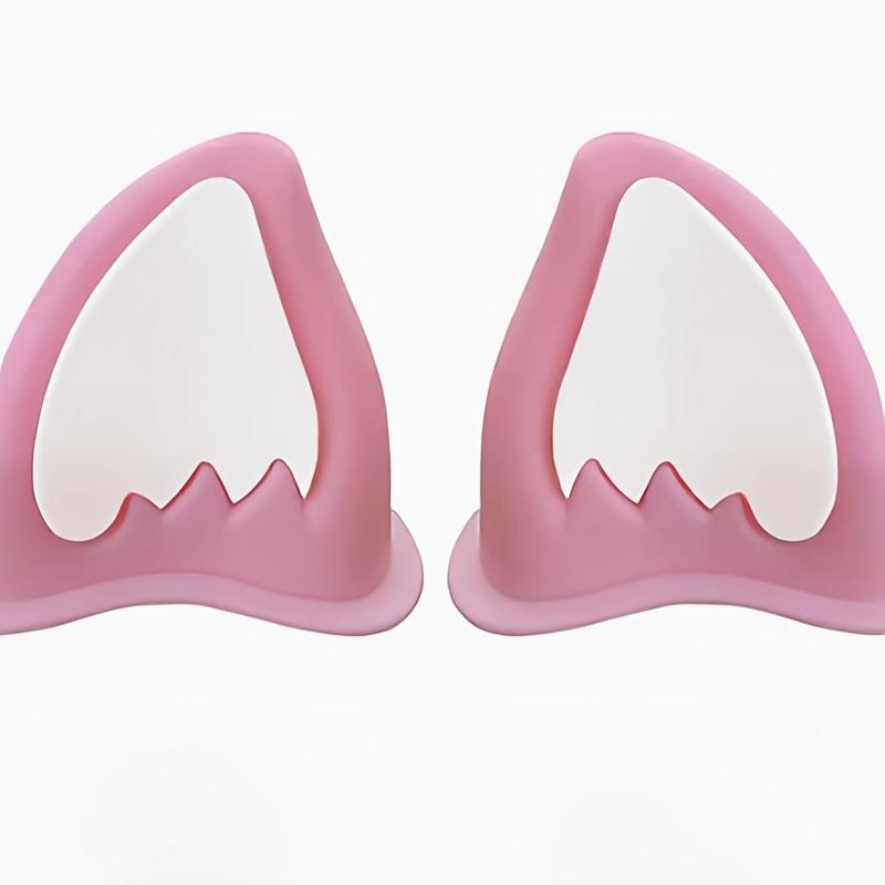 2pcs Adorable Cat & Bear Ears Helmet Stickers - Durable ABS, Perfect for Motorcycles, Electric Bikes & Car Decor, Cute Helmet Accessories