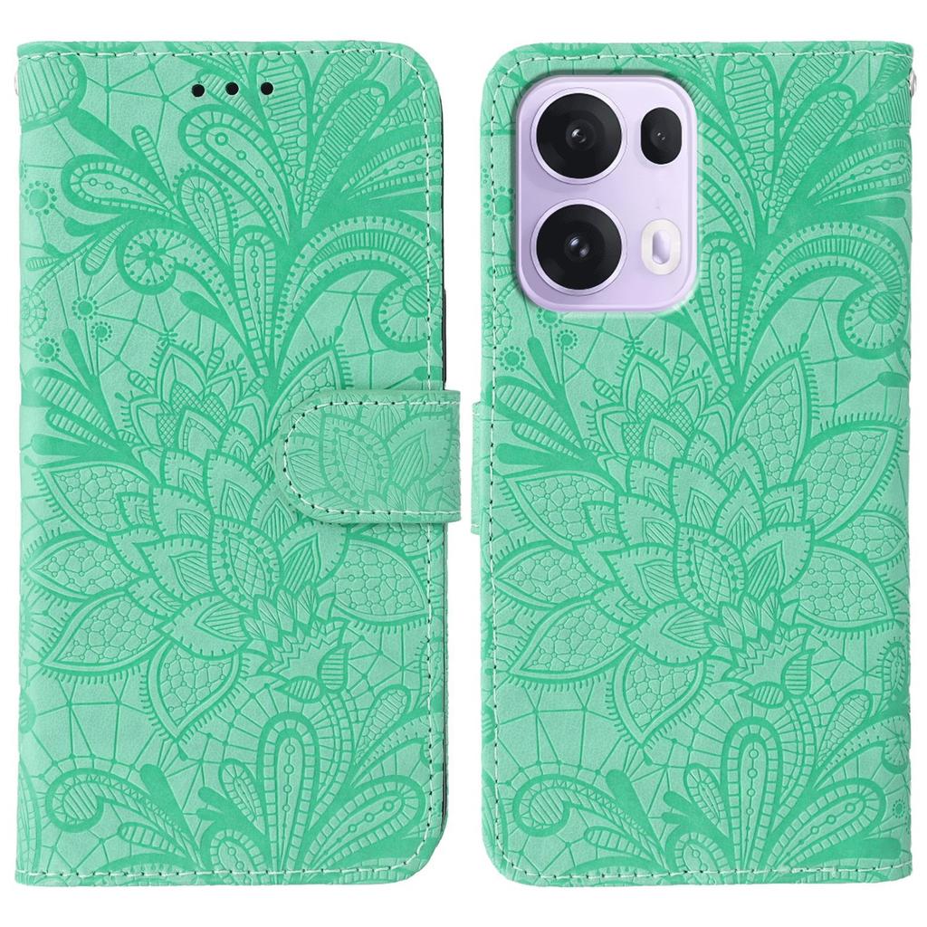For Oppo Reno13 Pro 5G Case Lace Flowers PU Leather Flip Wallet Phone Cover