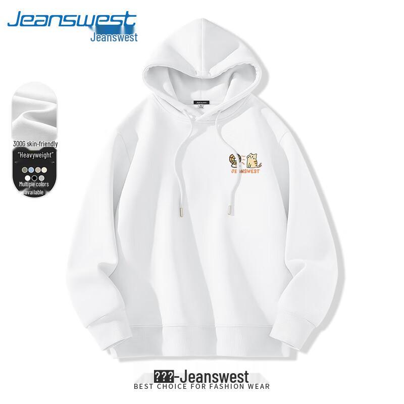 Jeanswest Men's Fall 2025 Heavy Cotton Cat Print Loose Fit Hoodie