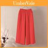 Pantaloni Larghi Casual in Cotone e Lino da Donna con Vita Elastica e Tasche per il Comfort Estivo