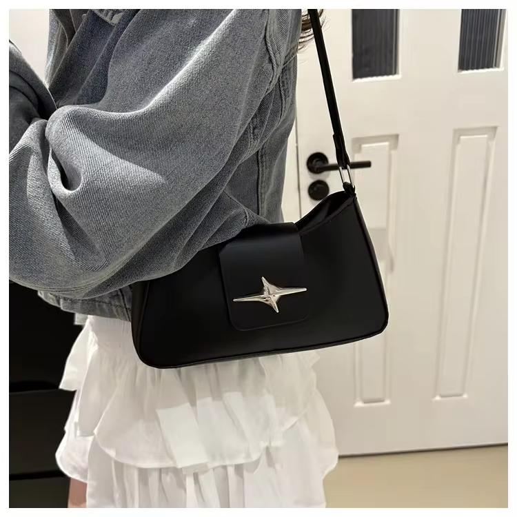 Classic Y2K Small Purse Luxury Brand Female Handbags Vintage PU Leather Shoulder Bags for Women Daily Ladies Underarm Bag