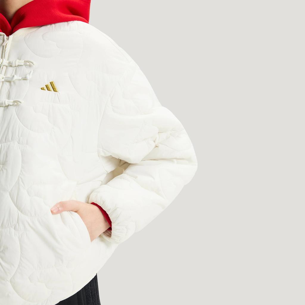 (WMNS) Adidas Quilted Jacket Asia Sizing 'CNY Off White' Women's KH2664