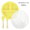 Children's Silicone Smiley Face Divided Meal Plate - Drop-Resistant, Three-Compartment Training Tableware