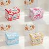 Hello Kitty Kuromi Cinnamoroll Melody Grid Pattern Foldable Flip Storage Box For Bedroom And Study