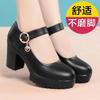 Leather Shoes Spring and Summer Hundreds with Cheongsam Catwalk Dance Shoes Platform Thick Heel One-button Single Shoes