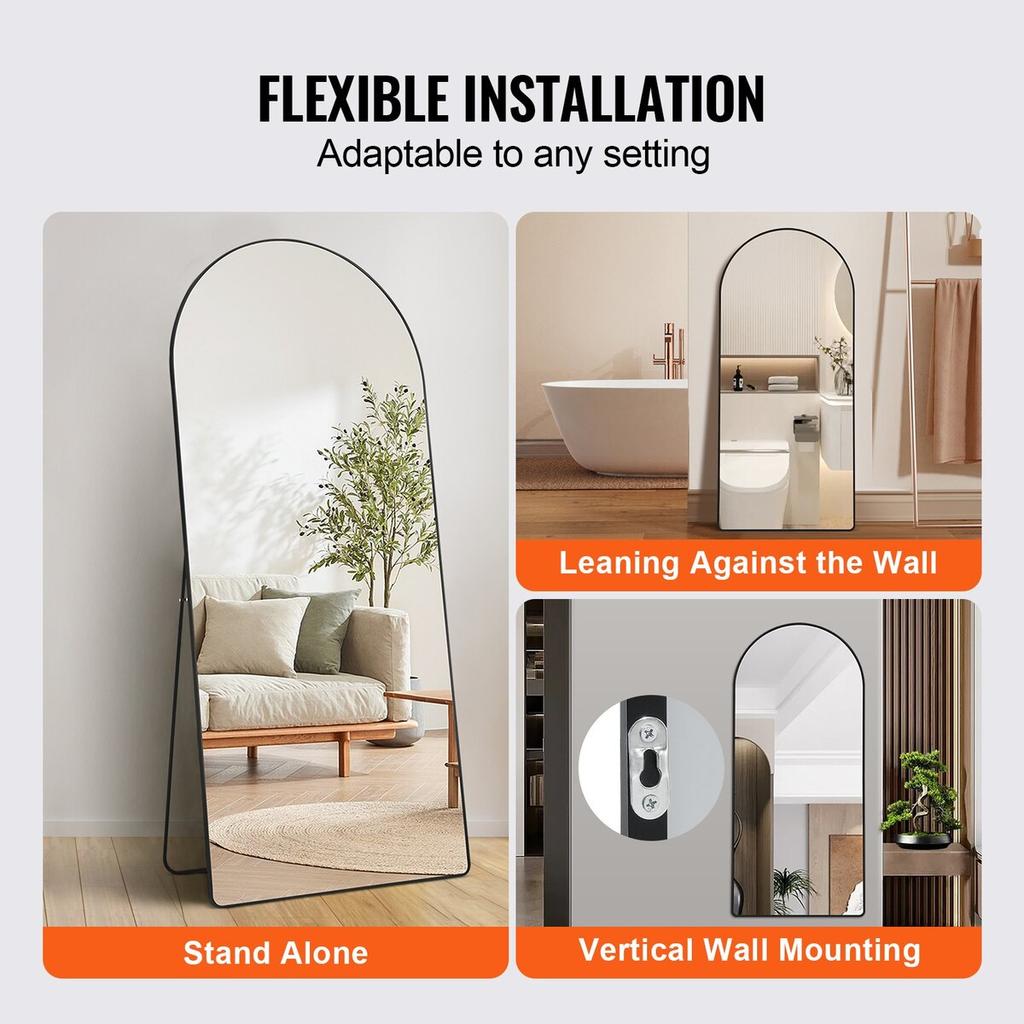 Arched Full Length Mirror 71'' x 32'' Full Body Mirror Standing Hanging