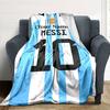 Football Messi Personalized Name Blanket Throw Customizable Blanket Ultra-Soft Perfect for Livingroom Home Decor Office Chair Couch