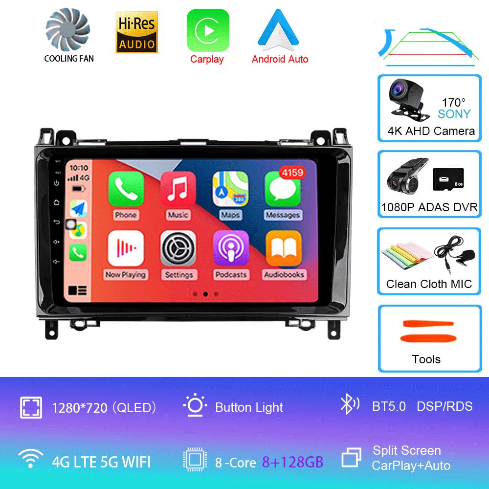 Radio auto Android 14 pentru Mercedes Benz B200 Sprinter W906 W639 AB Class W169 W245 Viano Vito Player Multimedia 2 Din Stereo DSP